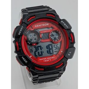 Armitron Pro Sport Digital Watch Men Red/Black 48mm Case 40/8393- New Battery